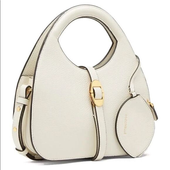 NWT Coccinelle Small Cosima Top Handle Crossbody Handbag White - Picture 3 of 8